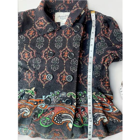 American Rag Boho Paisley Ruffle Blazer M Floral Artsy Cottagecore Coquette - Picture 4 of 6